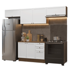 Armário de Cozinha Completa 280 cm Rustic/Branco Vik Madesa 01