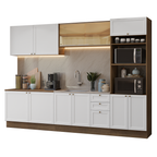 Armário de Cozinha Completa 310 cm Rustic/Branco Vik Madesa 01