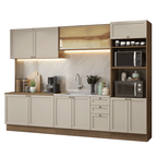 Armário de Cozinha Completa 310 cm Rustic/Crema Vik Madesa 01