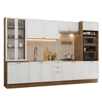 Armário de Cozinha Completa 340 cm Rustic/Branco Vik Madesa 01