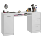 Escrivaninha Penteadeira 136cm 1 Porta 3 Gavetas Branco Madesa