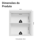 Armário Aéreo para Quarto 60 cm 2 Nichos Abertos Branco Neo Madesa