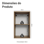Armário Aéreo para Quarto 40 cm 2 Nichos Abertos Rustic Neo Madesa