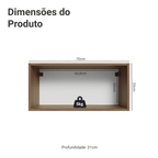 Armário Aéreo para Quarto 70 cm 1 Porta Basculante Rustic Neo Madesa