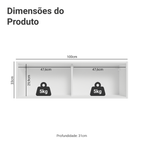 Armário Aéreo para Quarto 100 cm 1 Porta Basculante Branco Neo Madesa