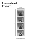 Nicho de Parede 20 cm 4 Prateleiras Branco Neo Madesa