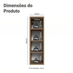 Nicho de Parede 20 cm 4 Prateleiras Rustic Neo Madesa