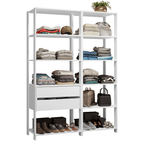 Guarda-Roupa Closet Modulado 2 Gavetas 9 Prateleiras 129 cm Branco Valencia Madesa