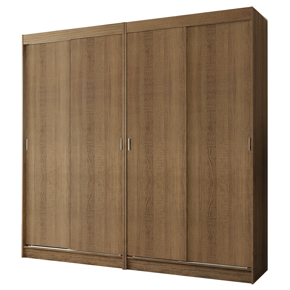 Conjunto 2 Guarda-Roupas 4 Portas de Correr Rustic Tokio Madesa