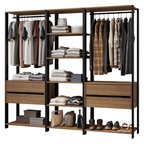 Guarda-Roupa Closet Modulado Valencia 4 Gavetas 199cm Rustic/Preto Madesa 02