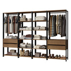 Guarda-Roupa Closet Modulado Valencia 4 Gavetas 258cm Rustic/Preto Madesa 02