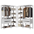 Guarda-Roupa Closet Modulado 4 Gavetas 258 cm Branco Valencia Madesa 04