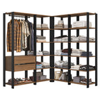 Guarda-Roupa Closet Modulado 2 Gavetas 247 cm Rustic/Preto Valencia Madesa