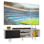 Rack para TV até 80 Polegadas 160cm com Pés Branco/Preto Torino Madesa