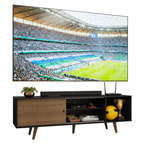 Rack para TV até 80 Polegadas 160cm Preto/Rustic com Pés Rustic Torino Madesa