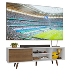 Rack para TV até 80 Polegadas 160cm Branco Pés Rustic Torino Madesa