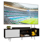 Rack para TV até 80 Polegadas 160cm com Pés Preto/Branco Torino Madesa