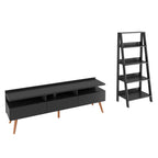 Rack para TV até 65 Polegadas Madesa Londres e Estante Escada Preto