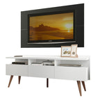 Rack Madesa Londres e Painel para TV até 55 Polegadas Branco/Preto
