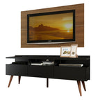 Rack Madesa Londres e Painel para TV até 55 Polegadas Rustic/Preto