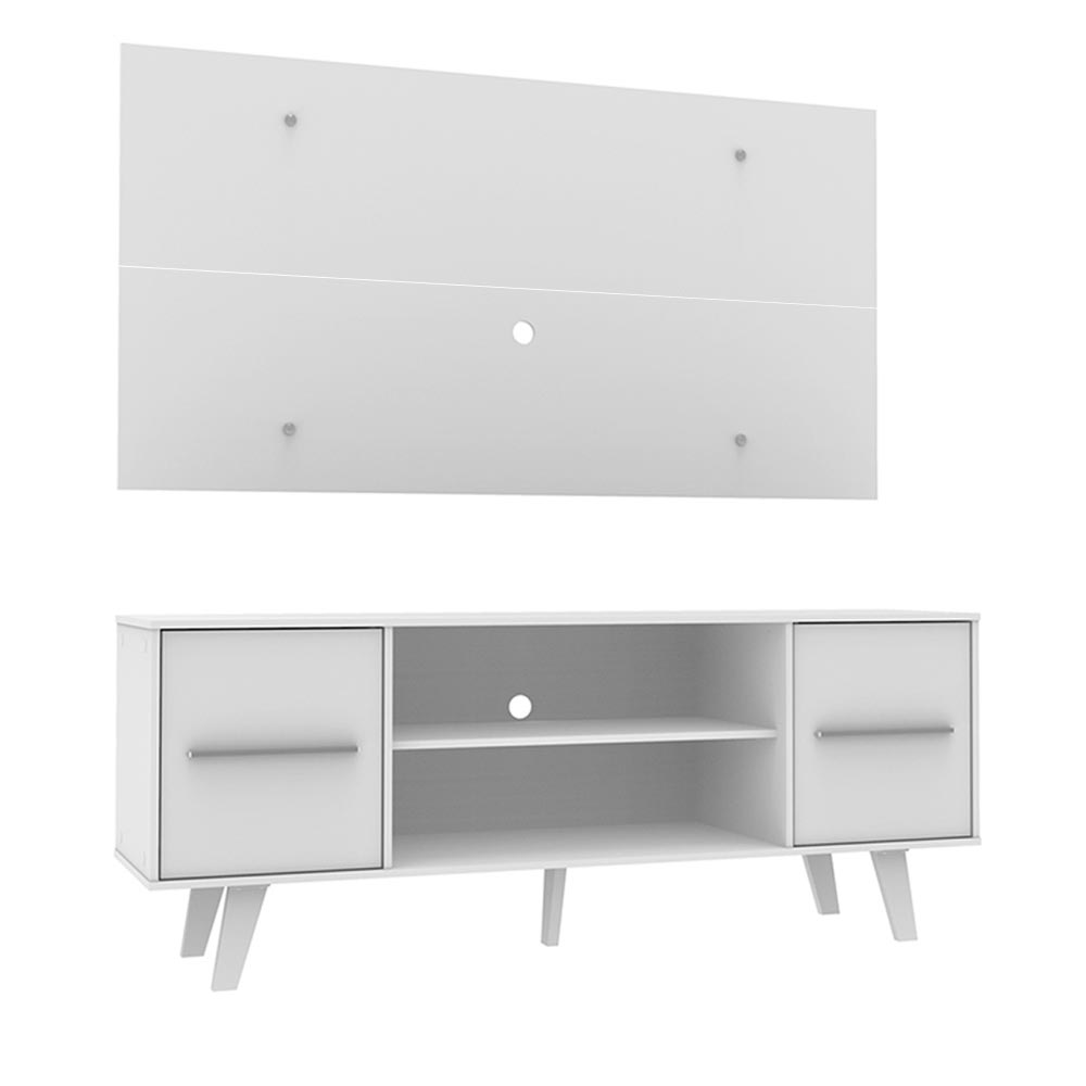 Rack Madesa Copenhagen e Painel para TV até 55 Polegadas Branco
