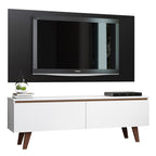 Rack Madesa Le Mans e Painel para TV até 55 Polegadas 2 Portas Branco/Preto