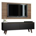 Rack Madesa Le Mans e Painel para TV até 55 Polegadas 2 Portas Preto/Rustic
