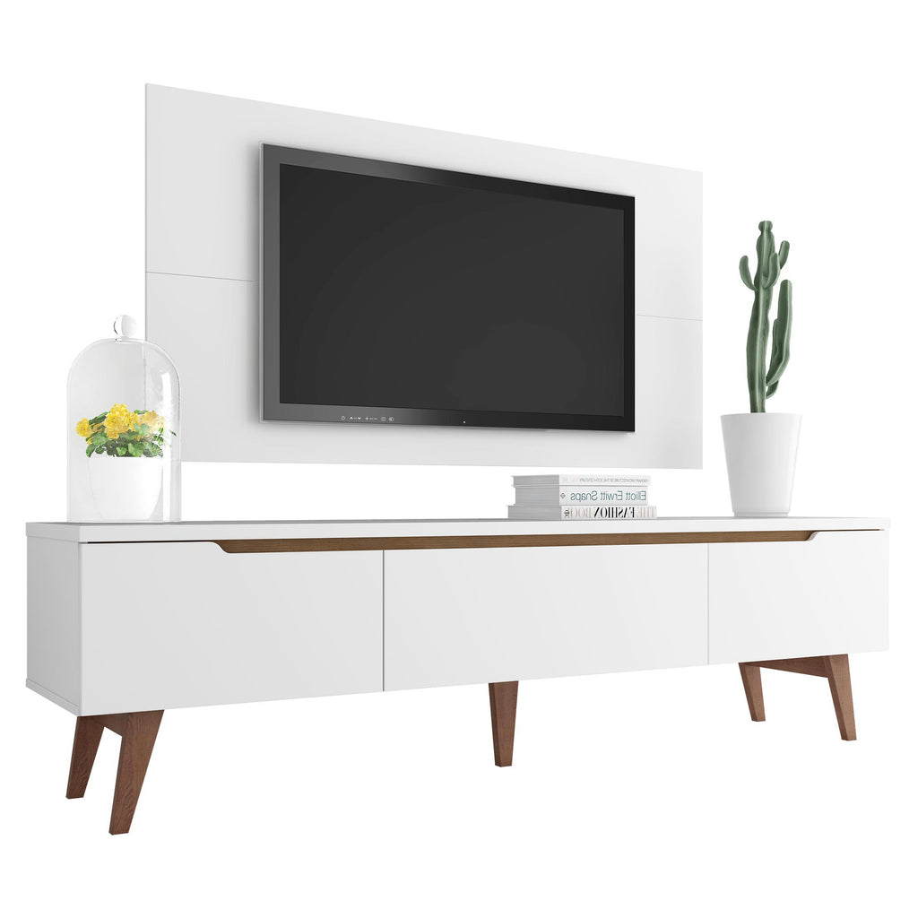 Rack Madesa Reims e Painel para TV até 55 Polegadas 2 Portas e 1 Gaveta Branco