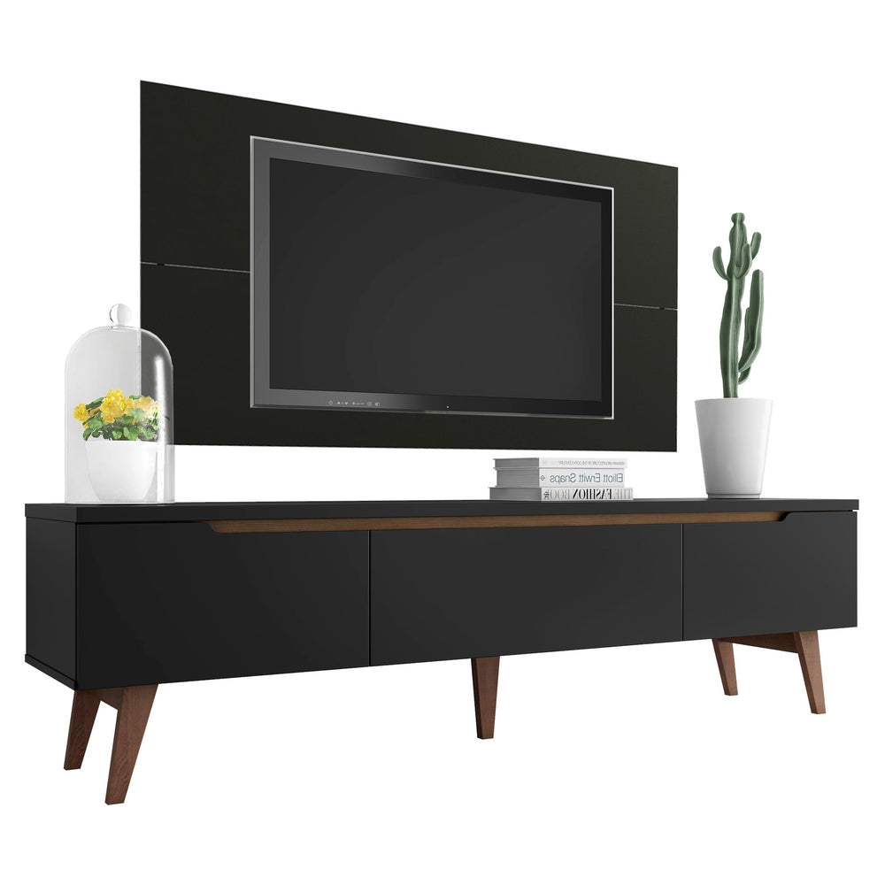 Rack Madesa Reims e Painel para TV até 55 Polegadas 2 Portas e 1 Gaveta Preto