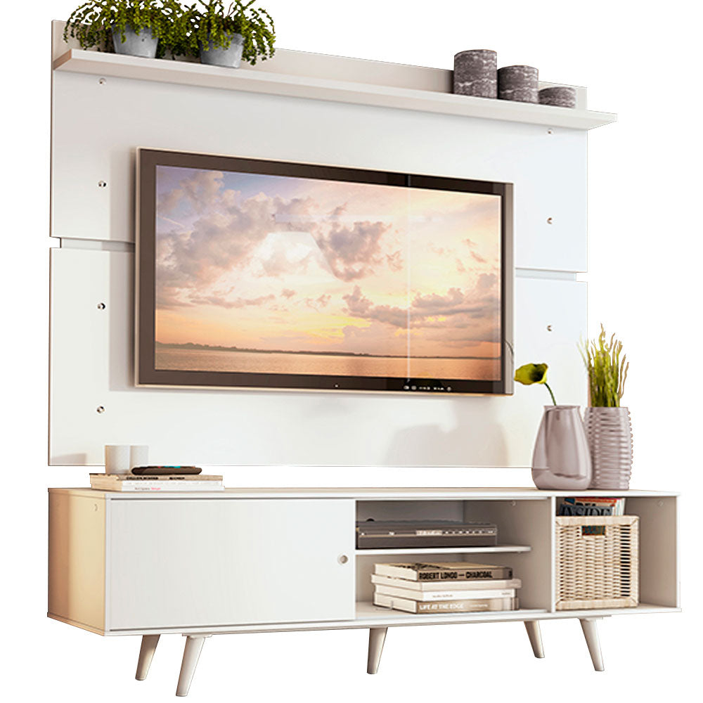Rack Madesa Dubai e Painel para TV até 65 Polegadas com Pés Branco