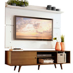 Rack Madesa Dubai e Painel para TV até 65 Polegadas com Pés Rustic/Branco 5Z9B