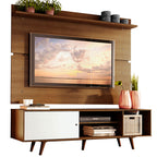 Rack Madesa Dubai e Painel para TV até 65 Polegadas com Pés Rustic/Branco 6E5Z