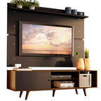 Rack Madesa Dubai e Painel para TV até 65 Polegadas com Pés Rustic/Preto 7KD8