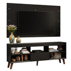 Rack com Painel para TV até 65 Polegadas com Pés Preto Texas Madesa