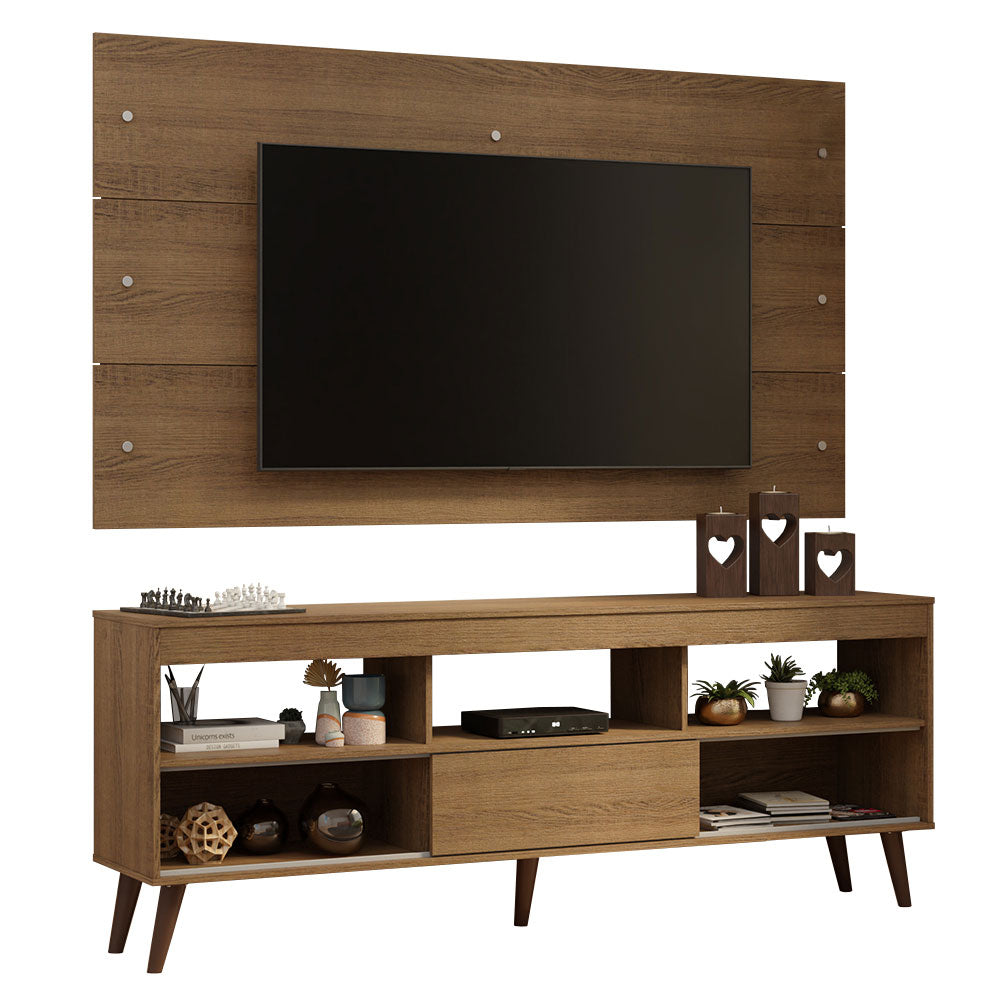 Rack com Painel para TV até 65 Polegadas com Pés Rustic Detroit Madesa