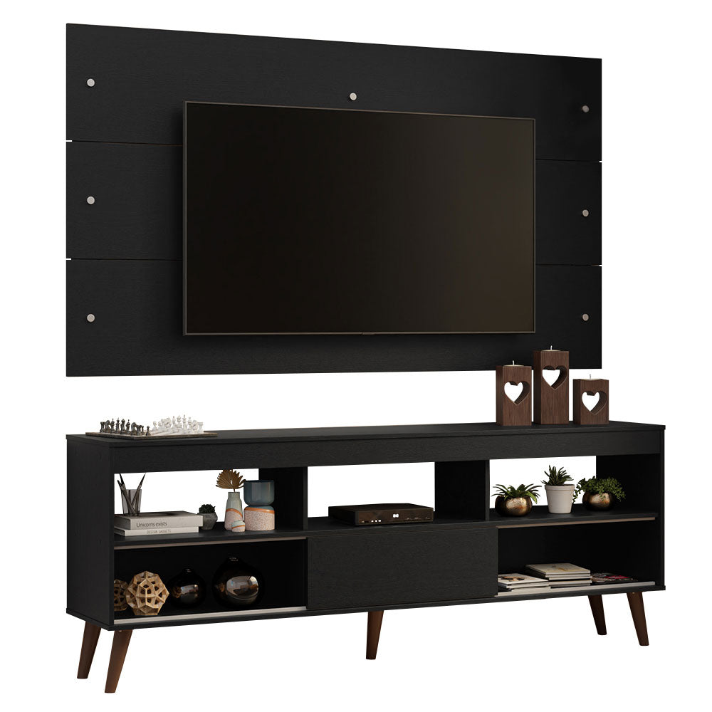 Rack com Painel para TV até 65 Polegadas com Pés Preto Detroit Madesa