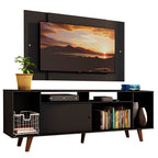 Rack Madesa Cancun com Pés e Painel para TV até 58 Polegadas Preto 8ND8