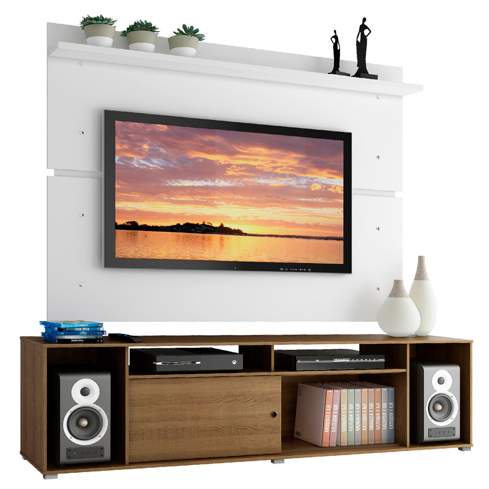 Rack Madesa Cancun e Painel para TV até 65 Polegadas Rustic/Branco 5Z09