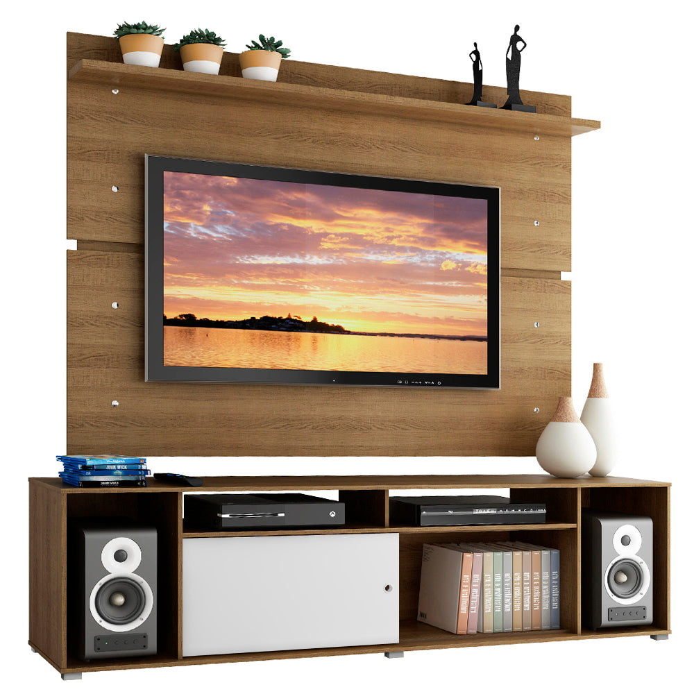 Rack Madesa Cancun e Painel para TV até 65 Polegadas Rustic/Branco 6E5Z