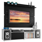 Rack Madesa Cancun e Painel para TV até 65 Polegadas Branco/Preto 738N