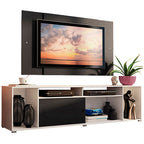 Rack Madesa Cancun e Painel para TV até 58 Polegadas Branco/Preto 738N