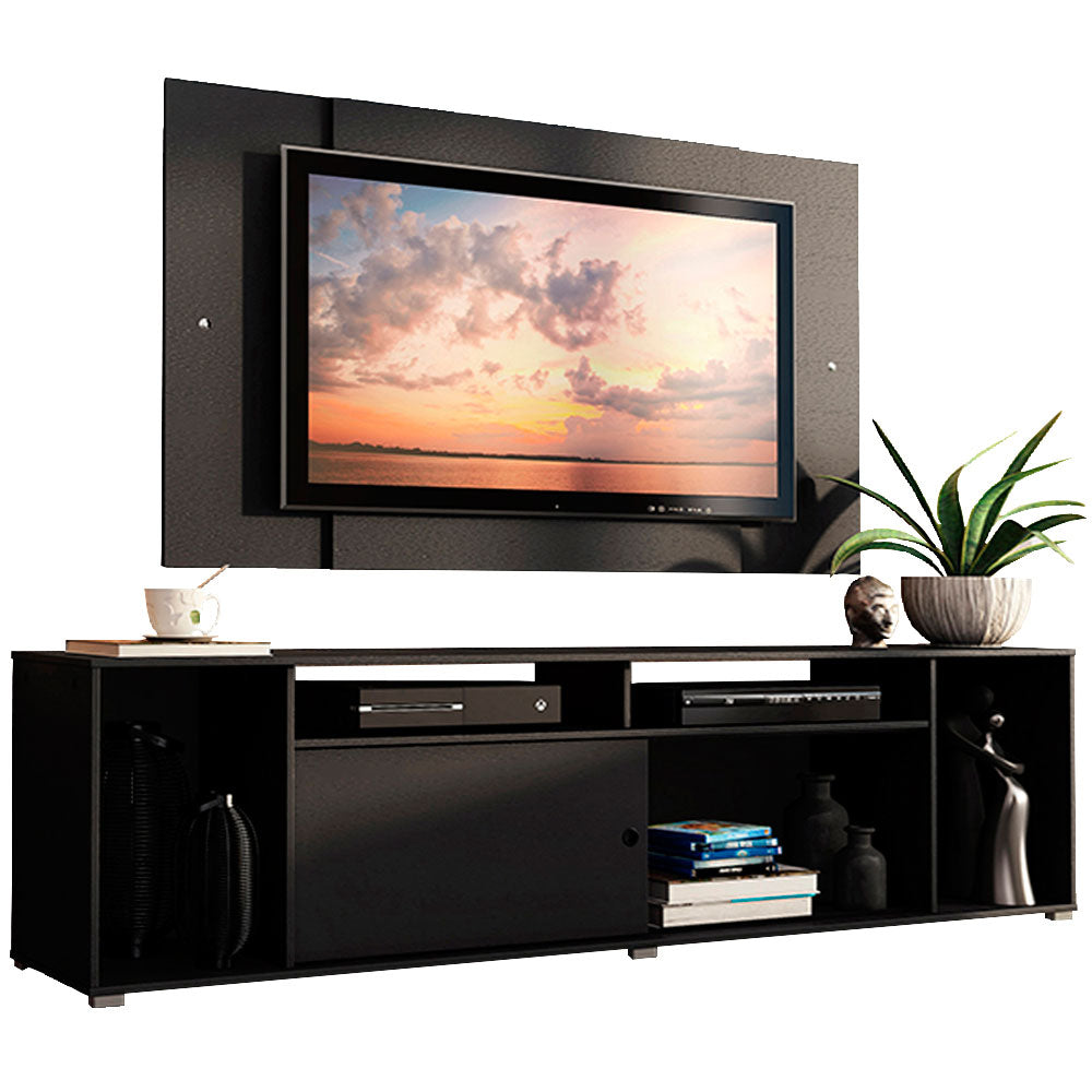 Rack Madesa Cancun e Painel para TV até 58 Polegadas Preto