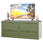 Rack para TV até 70 Polegadas 160cm 4 Gavetas Branco/Verde Vik Madesa 04
