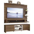 Rack com Painel para TV até 60 Polegadas 180 cm Rustic/Branco Metz Madesa