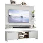 Rack com Painel para TV até 60 Polegadas 180 cm Branco/Rustic Metz Madesa