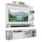 Rack com Painel para TV até 60 Polegadas 180 cm Branco Cancun Madesa