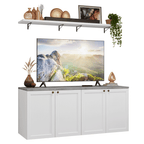 Rack para TV até 70 Polegadas + Prateleiras 160cm Branco Vik Madesa 05