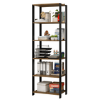 Estante Armário Multiuso para Escritório 59cm 5 Prateleiras Rustic/Preto Madesa