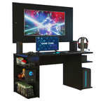Mesa para Computador Gamer Madesa 9409 e Painel para TV até 58 Polegadas Preto