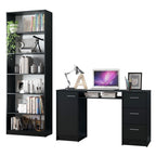 Escrivaninha Madesa Alaska + Estante Livreiro 6908 Preto